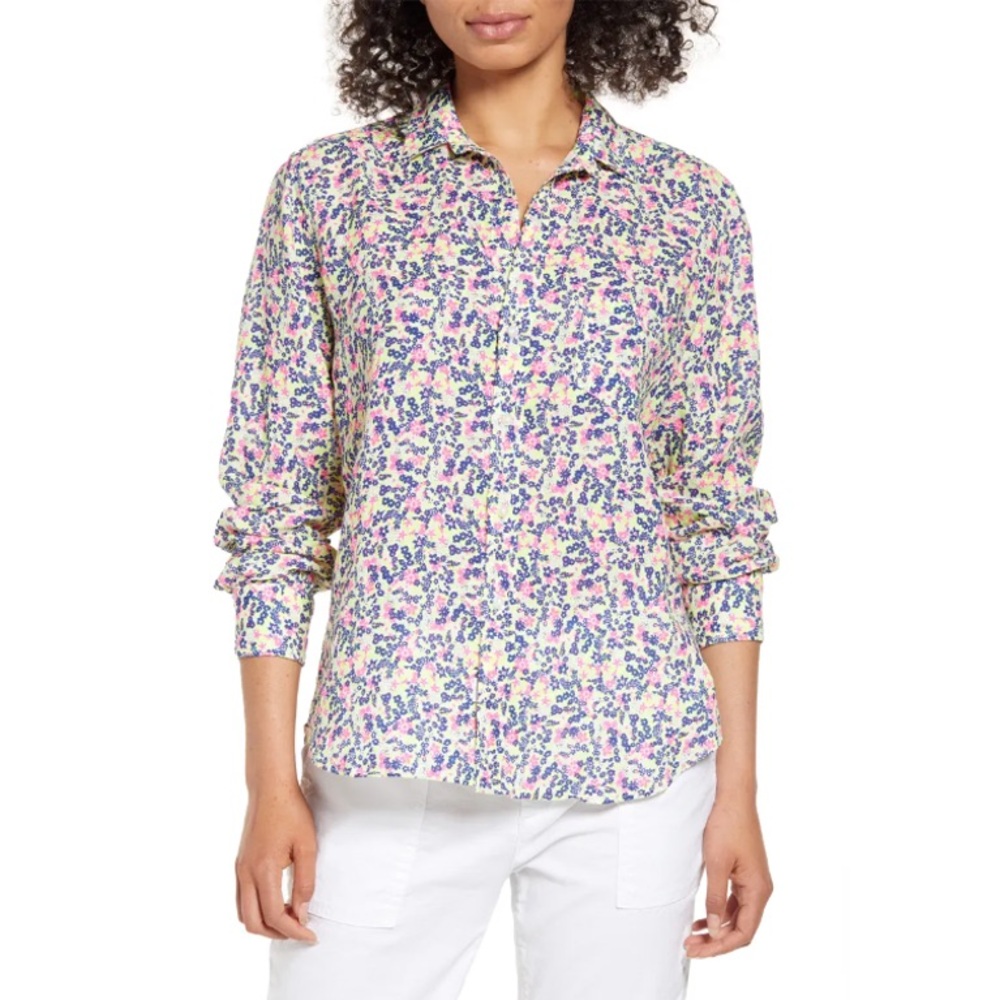 Frank & Eileen Neon Floral Print Eileen Shirt